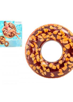 Надувной круг Донат Шоколадный Пончик Intex 56262, 114 см, Инт...