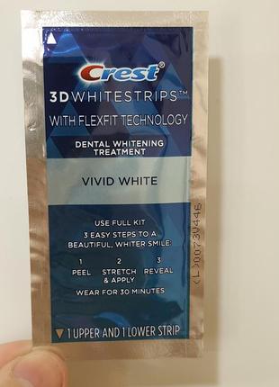 Crest 3d whitestrips vivid white  отбеливающие полоски для зубов