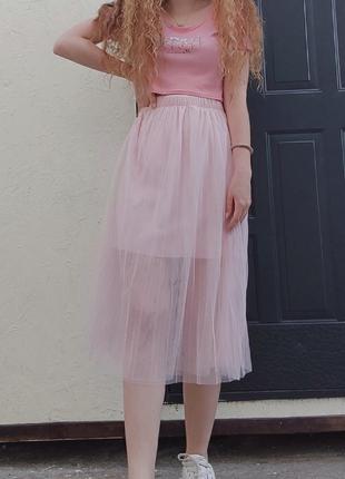 Розовая юбка xs