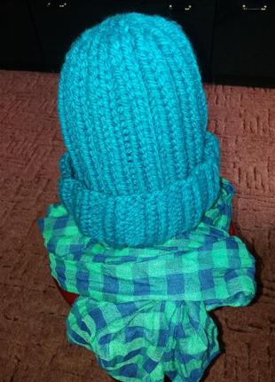 Качественные шапка handmade и шарф хлопок