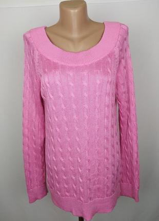 Свитер кофта розовая оригинальная косами ralph lauren uk 14/42/l