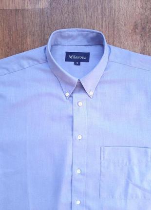 Рубашка голубая milanova 16"  размер l, xl