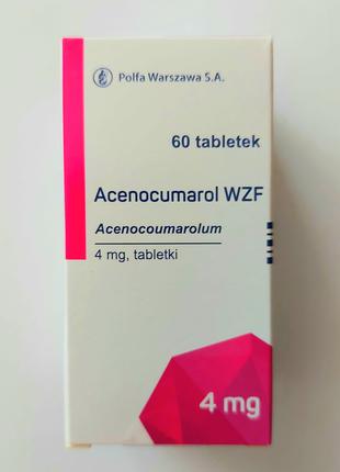 Acenocumarol Аценокумарол 4 мг на 60 шт Сінкумар синкумар