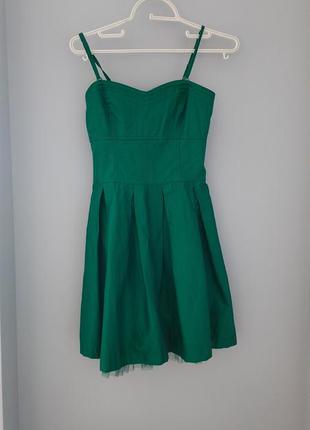 Платье сарафан короткое мини зеленое