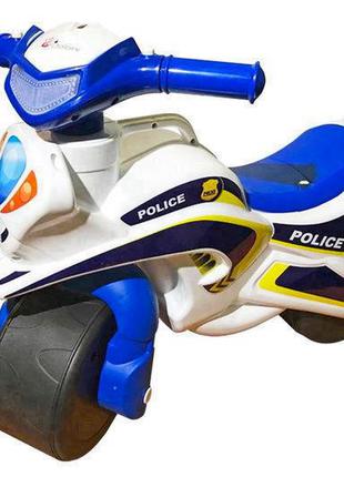 Мотоцикл беговел Долони Полиция белый не музыкальный 0138/510 ...