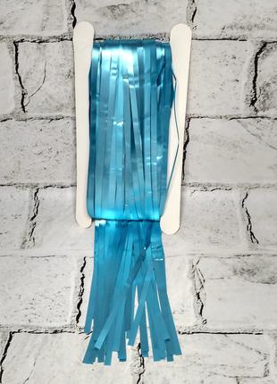 Гирлянда шторка для декора фотозоны, голубая сатин 1х2 метра