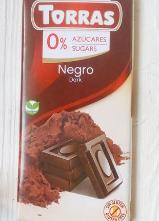 Шоколад черный без сахара Torras Dark 75г (Испания)