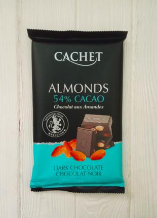 Шоколад темный с миндалем Cachet Dark Almond 300г (Бельгия)