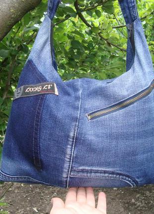 Джинсовая сумка-торба текстильная сумочка из джинса