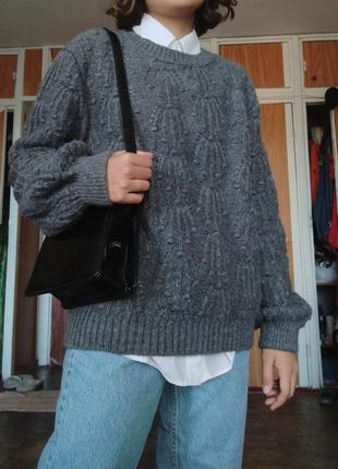 Серый оверсайз oversize свитер