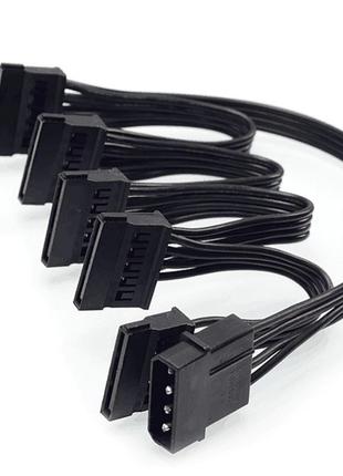 Кабель питания MOLEX на 5 SATA, 60см