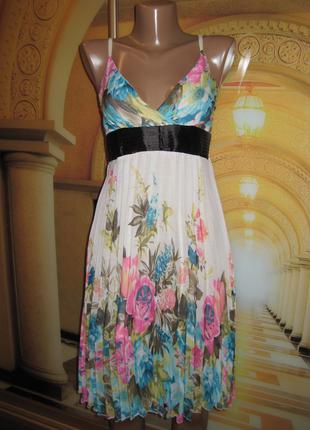 Женское летнее платье в цветы, сарафан 42 S размер