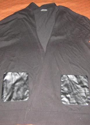 Черный кардиган gerry weber с кожаными карманами