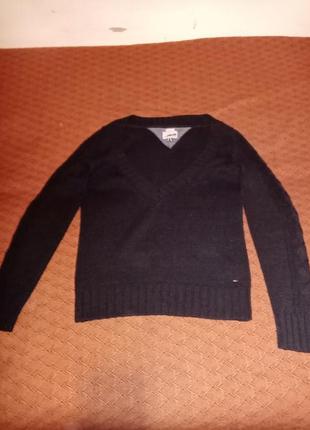 Вязанный пуловер темно-синего цвета  tommy hilfiger