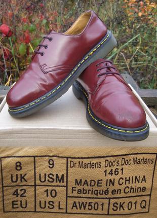 Напівчеревики dr. martens 1461 cherry red, uk8 /42-42,5