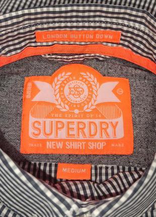 Рубашка superdry с коротким рукавом, клетка. размер м.