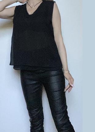 Zara черная блузка блуза без рукава размер m