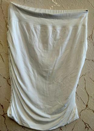 Классная белоснежная натуральная юбка карандаш, размер 44-46