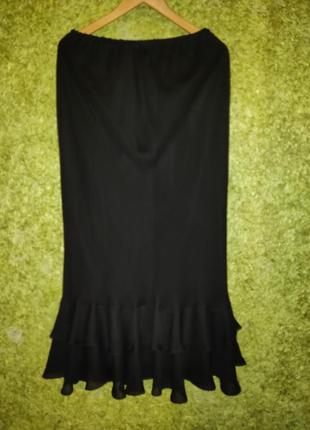 Длинная черная шифоновая юбка
