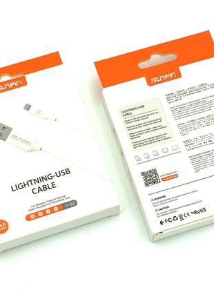 USB кабель / Дата кабель Sunpin U02 Lightning 2.4A White