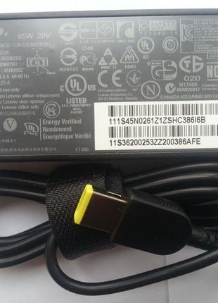 Блок питания Lenovo 65W ADLX65NCT3A 20V, 3.25A, разъем прямоуг...