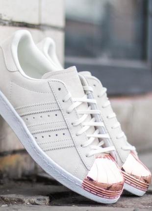 Кроссовки женские adidas superstar metal/toe white адидас супе...