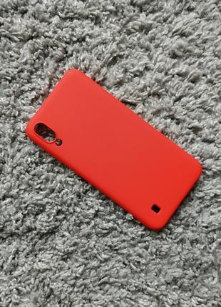 Силиконовый чехол с микрофиброй для Samsung Galaxy M10 , красный