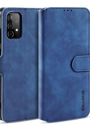 Чехол книжка Софт Тач для Samsung Galaxy A52 синий бумажник ре...