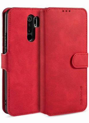 Чехол книжка Софт Тач для Xiaomi Redmi Note 8 Pro красный бума...