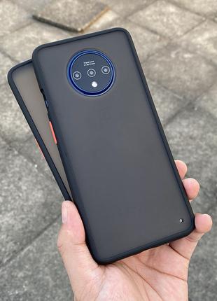 Противоударный черный чехол Likgus TPU+micro PC для OnePlus 7T