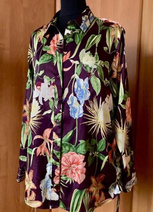 Женская цветочная блузка m&s collection размер 48