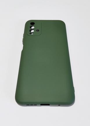 Силиконовый чехол микрофибра для Xiaomi Redmi 9T Зеленый
