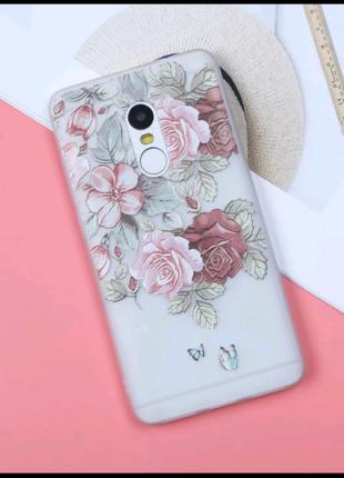 Чехол с 3D рисунком Flowers Case для Xiaomi Redmi Note 4X Glob...