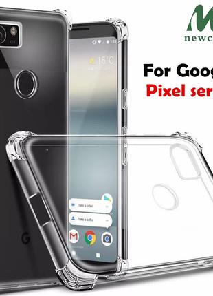 Google Pixel Пиксель 2 чехол прозрачный силиконовый противоуда...