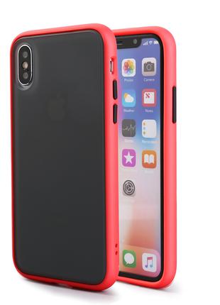 Айфон iPhone XS max защитный красный чехол Likgus HARD CASE