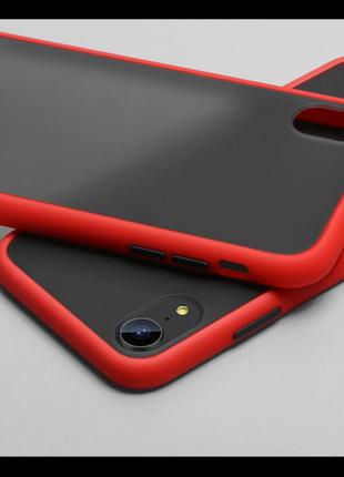 Айфон iPhone XR защитный красный чехол Likgus HARD CASE
