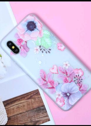 Чехол с 3D рисунком Flowers Case для Xiaomi Mi A2 Lite / Redmi...