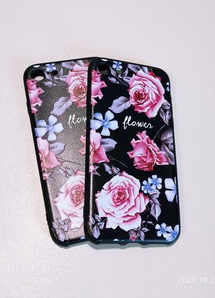 Чехол с 3D рисунком Flowers Case для айфон iphone 7 8 se 2020