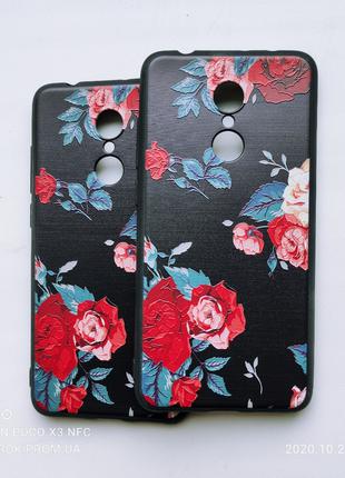 Чехол с 3D рисунком Flowers Case для Xiaomi Redmi 5 / Редми 5