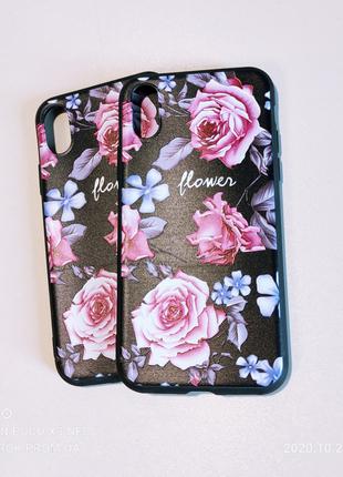 Чехол с 3D рисунком Flowers Case для айфон iphone x / xs