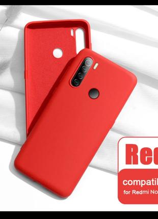 Чехол силиконовый софт тач для Xiaomi Redmi Note 8 красный