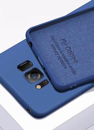 Силиконовый чехол для Samsung Galaxy S8 Синий микрофибра soft ...