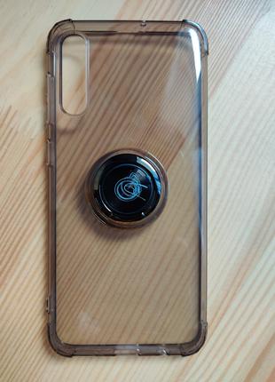 Силіконовий чохол із кільцем для Samsung Galaxy A30s Сірий