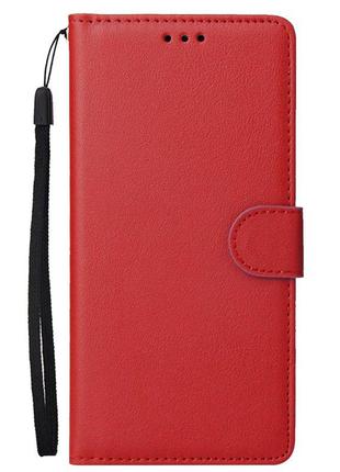 Чехол книжка для Xiaomi Redmi Note 5 Красный магнит ремешок