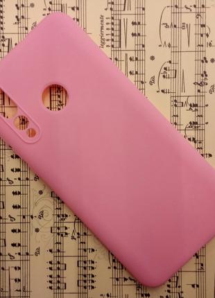 Силиконовый матовый чехол Candy для Huawei Nova 4 (Розовый)