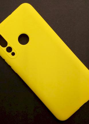 Силиконовый матовый чехол Candy для Huawei Nova 4 (Жёлтый)