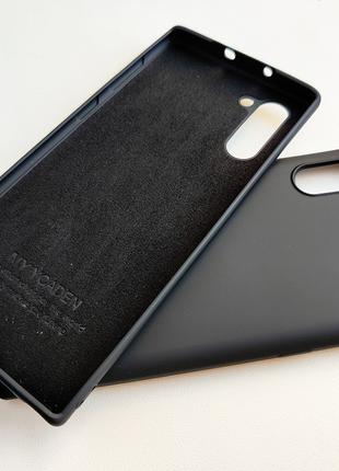 Силиконовый чехол для Samsung Galaxy Note 10 Черный микрофибра...