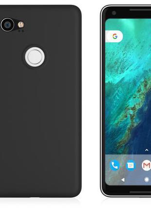 Ультратонкий чехол для Google Pixel 2 XL Черный матовый пластик