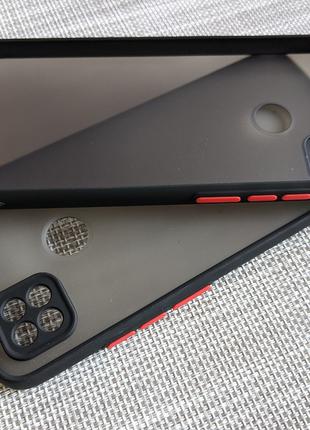 Противоударный матовый чехол для Xiaomi Redmi 9C Черный бампер