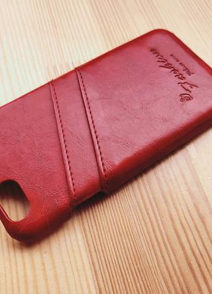 Чехол наладка кожаный для iPhone 6 6s Бордовый